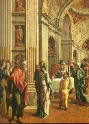 Jan van Scorel frambarandet i templet oil painting